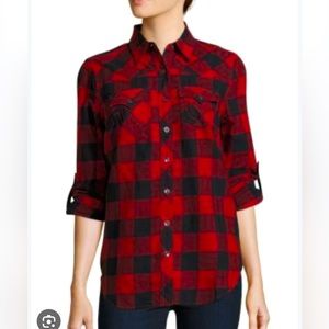 True Religion Lumberjack Plaid Fleece Shirt